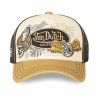 VON DUTCH casquette trucker baseball filet patch : couleur - beige, Taille Réglable - de 55 à 60cm