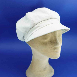 Gavroche coton et lin réversible beige pour femme