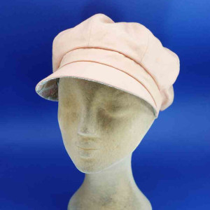 Gavroche réversible coton et lin pour femme peche
