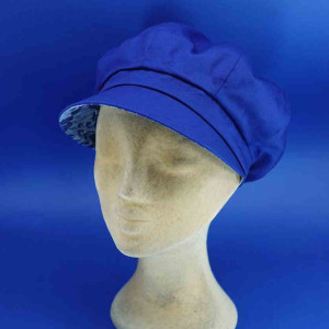 Gavroche réversible en coton pour femme bleu marine