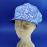 Gavroche réversible en coton pour femme bleu marine : couleur - bleu marine, taille - élastiqué de 54 cm à 59 cm