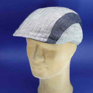 Casquette brooklyn lin rayée bleue été pour homme