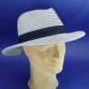 Chapeau traveller tresse papier bleu : couleur - bleu marine , taille - L.58.59cm