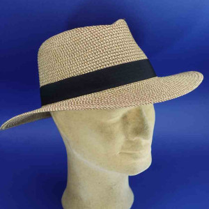 Chapeau traveller tresse papier moka