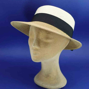 Capeline casquette naturel beige tresse papier