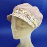 Gavroche lin brique fleuri femme : couleur - brique, taille - élastiqué de 54 cm à 59 cm