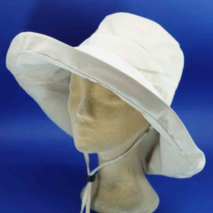 Capeline ANTI UV très grand bord femme beige