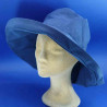 Capeline ANTI UV très grand bord femme marine : couleur - bleu marine , Taille Réglable - de 57 à 59cm