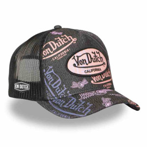 VON DUTCH casquette trucker baseball Snapback en Denim NOIR