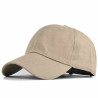 Casquette baseball 100 % coton réglable : couleur - beige, Mixte - Homme et Femme, Taille Réglable - de 55 à 60cm