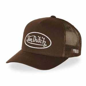 VON DUTCH casquette trucker baseball filet et patch marron