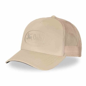 VON DUTCH casquette trucker baseball print rubber 3D beige