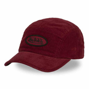 VON DUTCH casquette trucker baseball velour cotelé bordeaux