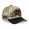VON DUTCH casquette trucker baseball patch et print beige : couleur - beige, Taille Réglable - de 55 à 60cm