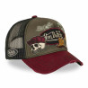 VON DUTCH casquette trucker baseball patch et print bordeaux : couleur - bordeaux, Taille Réglable - de 55 à 60cm