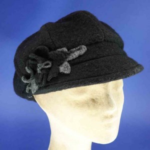 gavroche laine polyester noir hiver femme