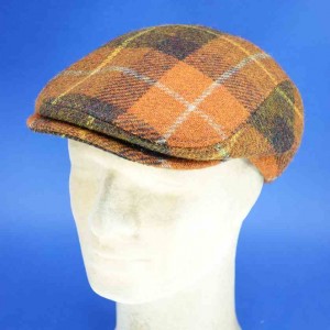 casquette anglaise haut de gamme Harris Tweed  rouille