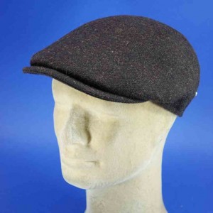 Casquette plate laine d'écosse marron pour homme flechet