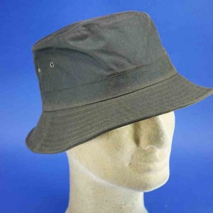 Chapeau bob de pluie coton enduit kaki fléchet