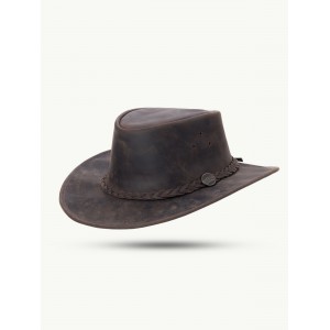 Barmah chapeau australien cuir de vachette marron bushie stringer brown