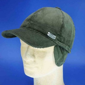 casquette baseball velours kaki protége oreilles hommes