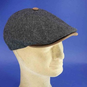 casquette brooklin 100% pure laine vierge noir