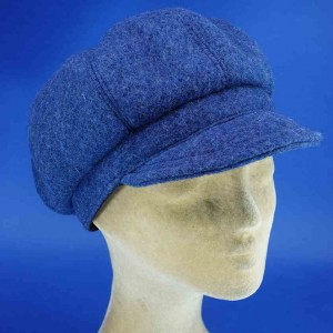 Casquette gavroche femme en laine doublure coton jean