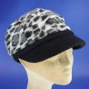 gavroche hiver laine polyester leopard noir femme : couleur - noir, taille - elastiqué de 54 cm à 58 cm