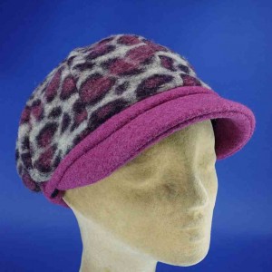 gavroche hiver laine polyester leopard rose femme