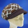 gavroche hiver laine polyester leopard brun femme : couleur - brun, taille - elastiqué de 54 cm à 58 cm