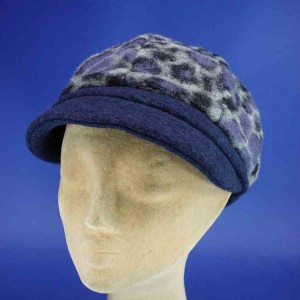 gavroche hiver laine polyester leopard bleu femme