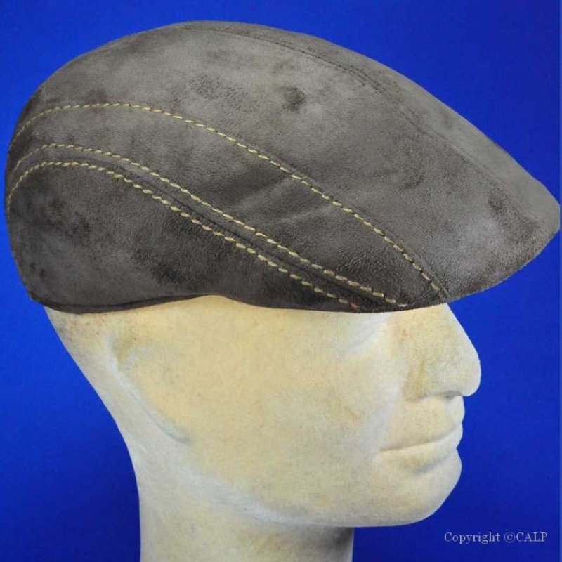Brown leather baseball cap