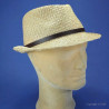 chapeau trilby paille cousue